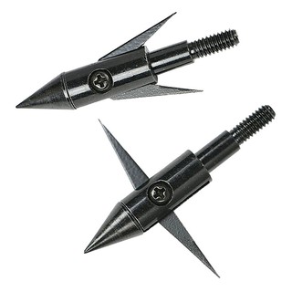 สินค้า 3pcs Black Bow Fishing Broad heads Barbed Arrow Tips Arrow heads with Movable Blade