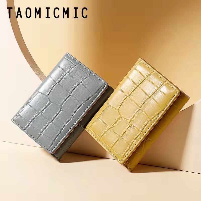 taomicmic-ใหม่-กระเป๋าสตางค์-แบบพับสามทบ-เรียบง่าย-สําหรับผู้หญิง