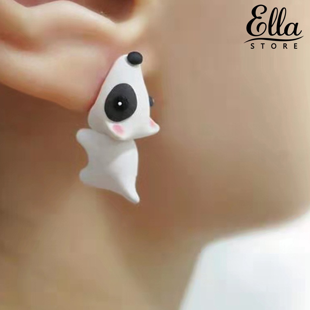 ellastore123-ต่างหูกระดุมโลหะ-รูปสัตว์-3d-พกพาง่าย-1-คู่