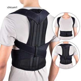 CHC_Adult Unisex Adjustable Shoulder Back Support Posture Corrector Belt Band Brace