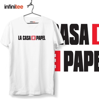 ไม่มีที่สิ้นสุด Money Heist La Casa De Papel Netflix Shirt in White  เสื้อยืด  สำหรับผู้ชาย Women Unisex T shirt