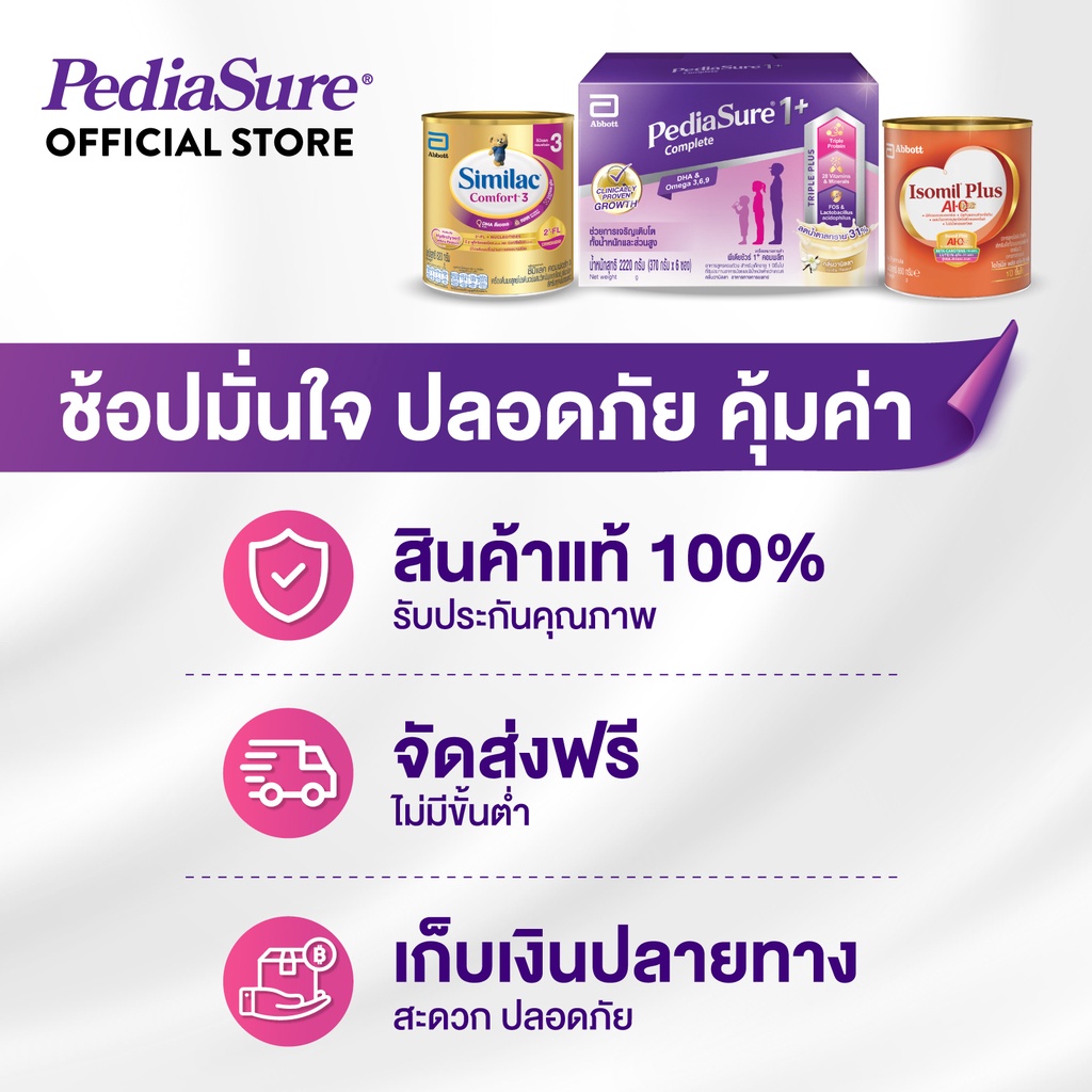 ภาพสินค้าPediasure นมผงพีเดียชัวร์ 3+ วานิลลา 2220 กรัม 2 กล่อง Pediasure 3+ Complete Vanilla 2220g x 2 จากร้าน pediasure_thailand บน Shopee ภาพที่ 2