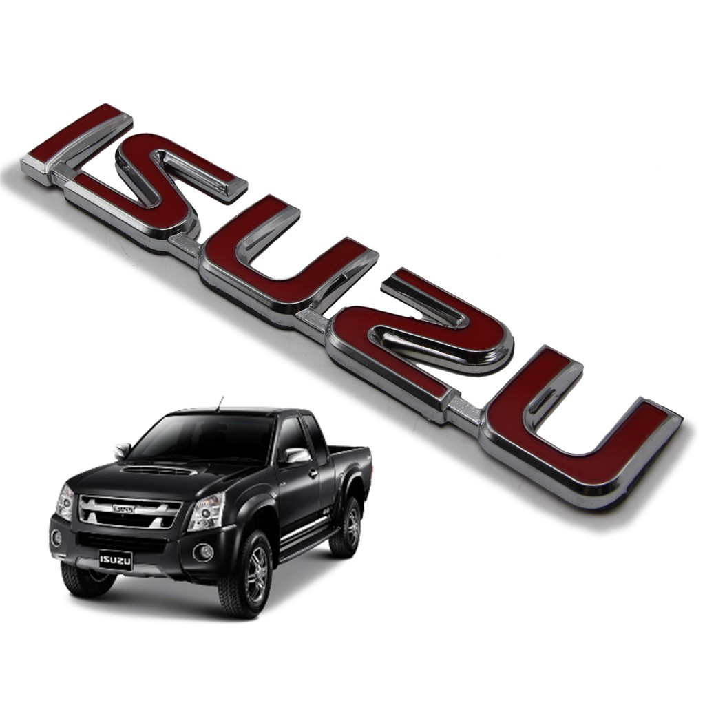 โลโก้-isuzu-ติดท้ายกระบะ-อีซูซุ-ดีแม้ก-สี-แดง-ชุป-d-max-isuzu-2-4-ประตู-ปี2007-2010