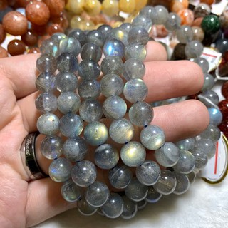 กำไลข้อมือ ลาบาโดไลท์ Labradorite สีเทาอ่อน (เกรดพรีเมี่ยม)