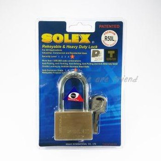 กุญแจ R-PREMIUM 40มิล  SOLEX กุญแจอย่างดี ระบบล็อคลูกปืนมาสเตอร์คีย์ (MASTER KEY) SOLEX