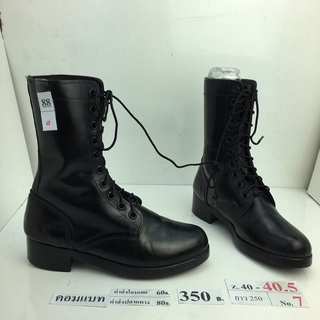 รองเท้าคอมแบท Combat shoes หนังสีดำ สภาพดี ทรงสวย มือสอง คัดเกรด ของนอก เกาหลี