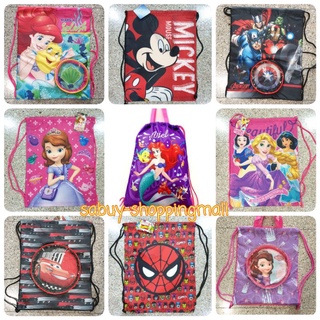 สินค้า กระเป๋าเชือกรูด กระเป๋าใส่ชุดว่ายน้ำ ลายลิขสิทธิ์แท้​ (Spider man, Captain america, Mermaid, Princess, Sofia)2