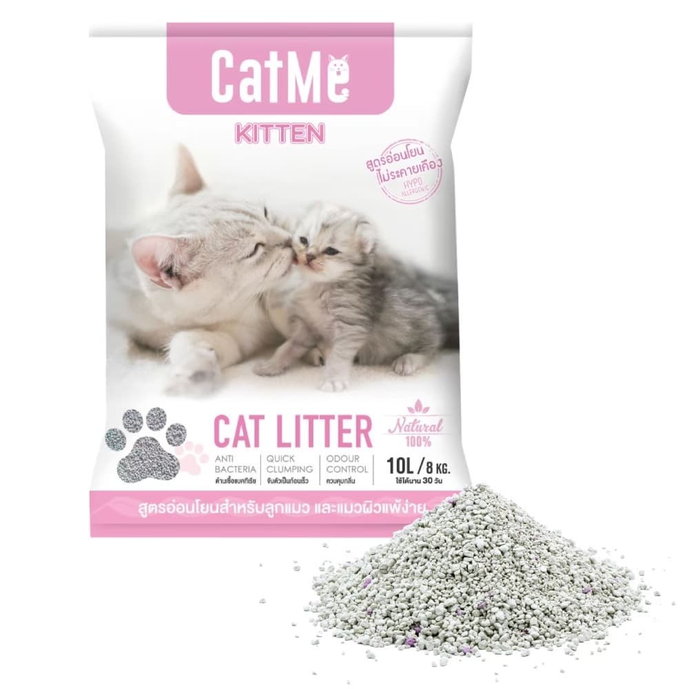 ภาพหน้าปกสินค้าCatMe KITTEN ทรายแมวกึ่งภูเขาไฟ สูตรอ่อนโยนสำหรับลูกแมว 10L /8kg จากร้าน petddfood บน Shopee