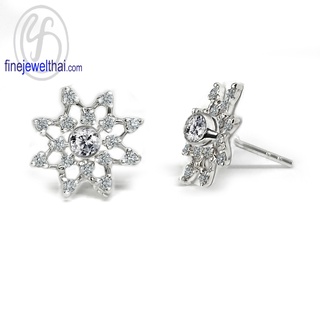 ต่างหูเพชร-ฐานต่างหูเพชร-เพชรสังเคราะห์-เงินแท้925-Diamond-CZ-Silver-Earring-Jacket-Finejewelthai-E1094jk-E1084cz