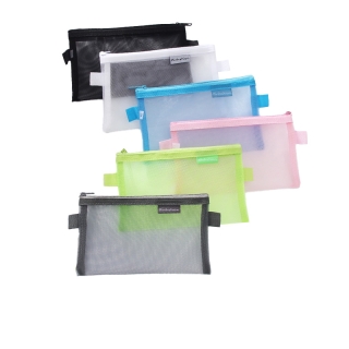 โปรโมชั่น : P-100 ส่งจากไทยกระเป๋าดินสอผ้าตาข่าย กระเป๋าเครื่องสําอาง อเนกประสงค์ มีซิปแบบพกพา