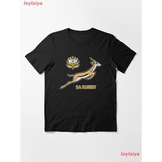 SA Rugby - Vintage Springbok Logo Essential T-Shirt เสื้อยืดผู้ชาย ลายการ์ตูนพิมพ์ลายเสื้อลายการ์ตูนผู้หญิง คอกลม สินค้า