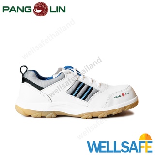 สินค้า ตัวแทนจำหน่าย! รองเท้าเซฟตี้ PANGOLIN รุ่น 2012C สีขาว แพนโกลิน หัวเหล็ก พื้นยางสำเร็จรูป รองเท้าเซฟตี้ทรงสปอร์ต