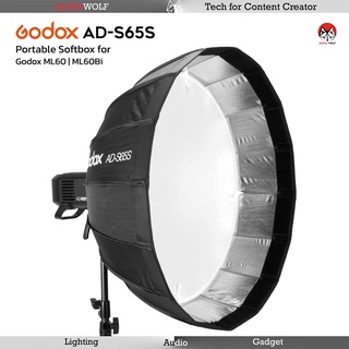 Godox AD-S65S Parabolic Softbox ร่มถ่ายภาพ ถ่ายวีดีโอ ขนาด 65cm สำหรับไฟ Godox ML60 ML60Bi