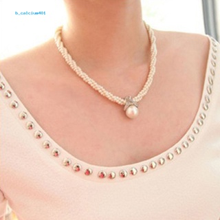 Farfi  Women Fashion Pendant Chain Choker Faux Pearls Statement Necklace Jewelry