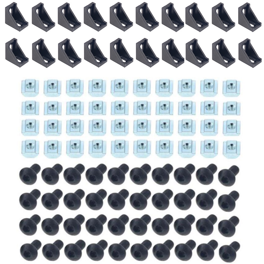 ชุดตัวเชื่อมต่ออลูมิเนียม-2028-ตัวยึดมุม-20-ชิ้น-พร้อมน็อตสล็อต-m5-20-ชุด-40-ชิ้น-และ-ฝาปิดซ็อกเก็ตหกเหลี่ยม-m5x10-มม-40-ชิ้น