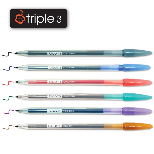 triple3-ชุดปากกา-bloom-6-สี-gel-pen-6pcs-set
