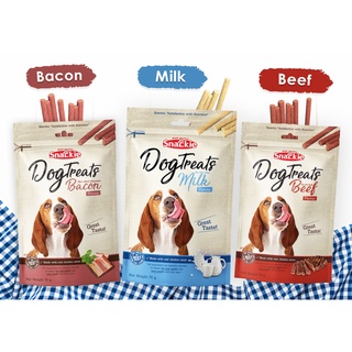 Snackie ขนมหมา ขนมสุนัข หอมมาก น้องหมาชอบ Dog treat ขนมหมารสนม เบค่อน เนื้อ 70 กรัม ขนมหมาแพ้ไก่ หมาแพ้โปรตีน