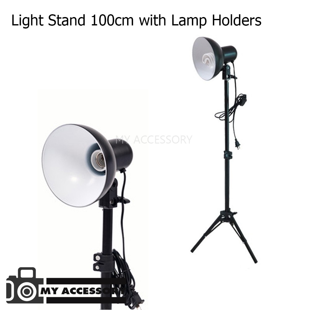 Light Stand 100cm with Lamp Holders ขาตั้งพร้อมหัวโคม สำหรับถ่ายสินค้า ...