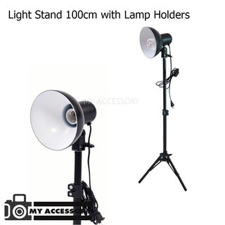 สินค้า Light Stand 100cm with Lamp Holders ขาตั้งพร้อมหัวโคม สำหรับถ่ายสินค้า