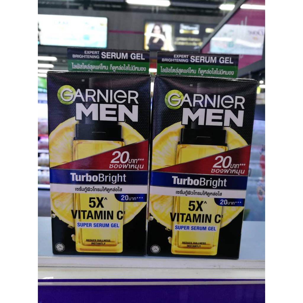 Gel Nettoyant Visage Garnier Homme TurboBright - Éclaircissant + Rafraîchissant - 100g Neuf