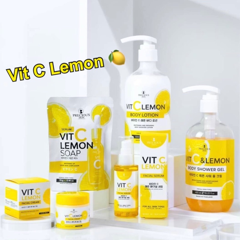 ภาพหน้าปกสินค้าVit C Lemon Cream / Serum / Soap / Shower Gel / Lotion วิตซี เลมอน 5 อย่าง ครีม เซรั่ม สบู่ เจออาบน้ำ โลชั่น