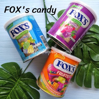 ลูกอมกลิ่นผลไม้ FOXS ลูกอมฟอกซ์​ บรรจุในกระป๋องขนาด​ 180g หมดอายุ 30/07/2024