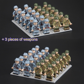 บล็อคตัวต่อ รูปกองทัพทหาร อเมริกัน ขนาดเล็ก ของเล่นเสริมการเรียนรู้เด็ก 24 ชิ้น