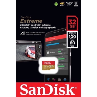 ภาพหน้าปกสินค้าSanDisk Extreme microSD A1 ( SanDisk 32GB ) ความเร็วอ่าน 100MB/sเขียน60MB/s( SDSQXAF-032G-GN6MA) ที่เกี่ยวข้อง