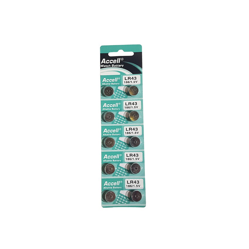 ถ่านกระดุม ถ่านนาฬิกา LR43 186/1.5V lr44 Accell Watch Battery ถ่านกลม ...