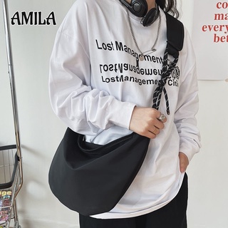 AMILA กระเป๋าสะพายข้างผู้ชาย  ผ้าไนลอน  กันน้ำ  ความจุขนาดใหญ่  กระเป๋า Messenger  สไตล์โยจิยามาโมโตะ  กระเป๋าเป้ญี่ปุ่น