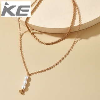 Jewelry Double Pearl Necklace Womens Clavicle Chain Frosty Tassel Necklace for girls for wome
