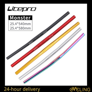 Litepro Monster แฮนด์บาร์จักรยาน แบบตรง น้ําหนักเบาพิเศษ 25.4*540/580 มม.