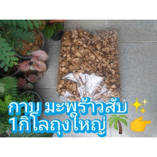 กาบมะพร้าวสับ1กิโล🌴ดินปลูก/ขุยมะพร้าว  สำหรับรองกระถางปลูกต้นไม้1กิโลกรัม กาบมะพร้าวสับ/ขี้วัวแกลบดิบ