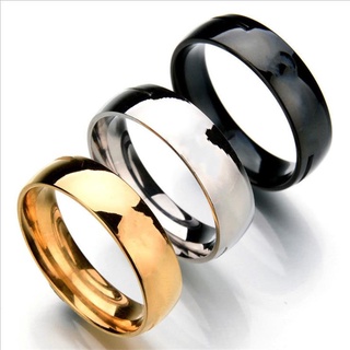 ภาพหน้าปกสินค้าแหวนโลหะไทเทเนียมสีทองเรียบง่ายสไตล์เกาหลี 6 มม. สําหรับผู้ชายและผู้หญิง ที่เกี่ยวข้อง