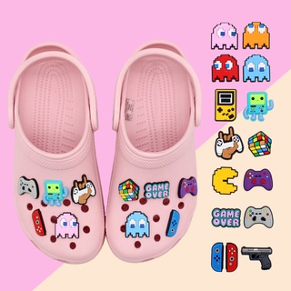 Jibbitz 15 รุ่น Pac-Man Game Series DIY shoe charms pvc decorate accessories น่ารัก เด็ก รองเท้าแตะอุปกรณ์เสริม Crocs 1000+ รูปแบบ สําหรับคุณเลือก