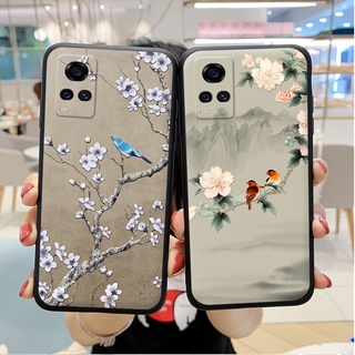 Compatible For Samsung Galaxy A24 M14 A34 A54 A14 A04S A04 A13 A23 A33 A53 A03 A02S A03S A22 M22 M32 A32 A52S A72 A12 M12 A02 M02 A71 A51 A50 A70 A30S A50S เคสโทรศัพท์มือถือลายดอกพลัมสไตล์จีนสําหรับ