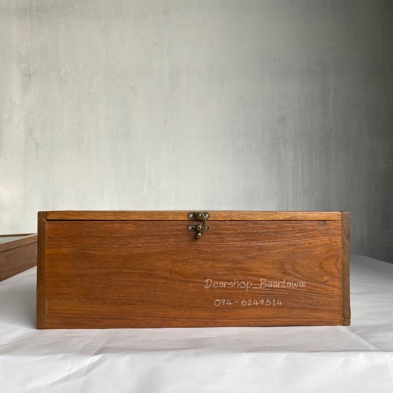 กล่องไม้สักแท้-กล่องเก็บของ-กล่องไม้เก็บของอเนกประสงค์-ไม้สักเก่า