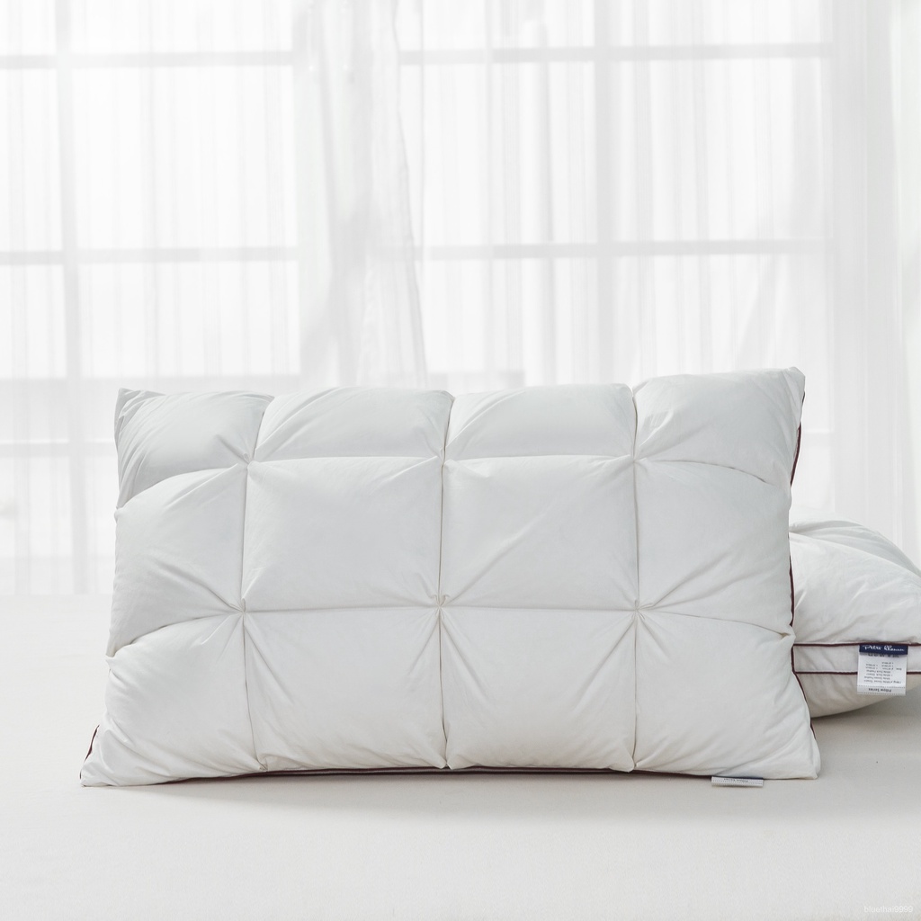 บลูไดมอนด์-peter-khanun-soft-pillows-white-goose-down-feather-pillows-for-sleeping-neck-protection-bed-pillows-with-100