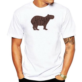 เสื้อยืดผ้าฝ้ายพิมพ์ลาย เสื้อยืดแขนสั้นลําลอง คอกลม พิมพ์ลาย Capybara แฟชั่นฤดูร้อน สําหรับผู้ชาย