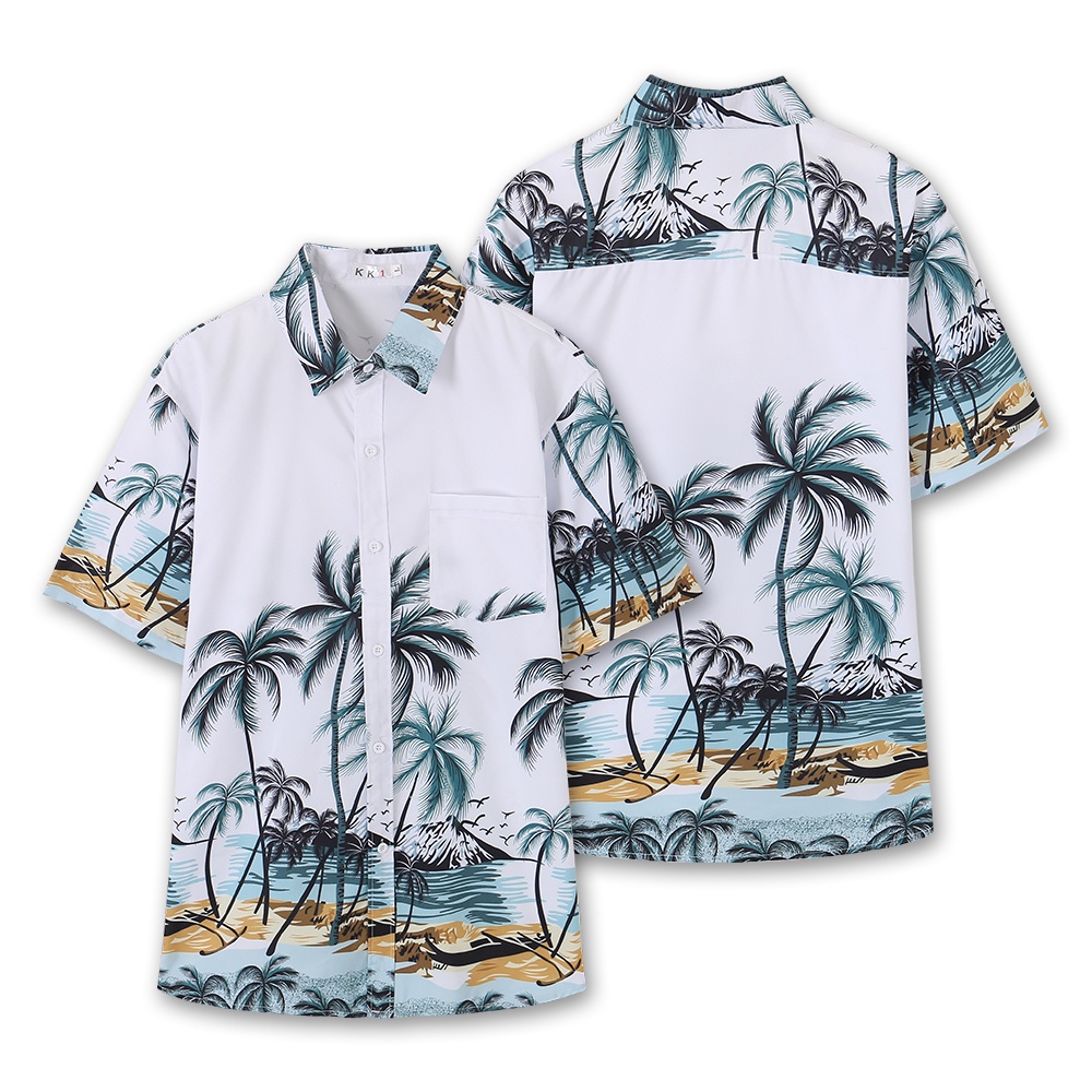 เสื้อสงกรานต์ เชิ้ตลายทะเลมะพร้าวใหม่ล่าสุด，ผ้าแห้งไว 107#