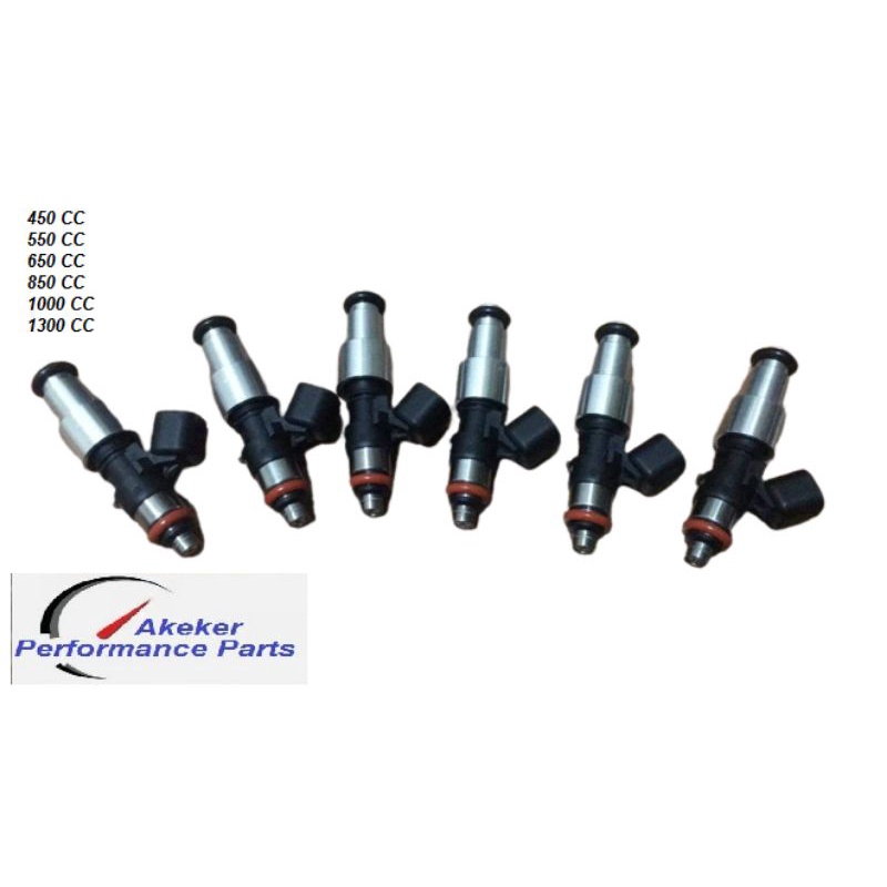 ak101-6x-top-feed-high-performance-60mm-ev14-1300cc-e85-high-impedance-flow-matched-fuel-injector-silver-หัวฉีด