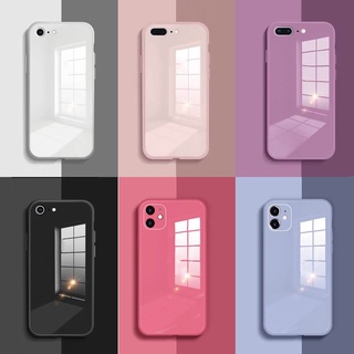 เคสโทรศัพท์มือถือกระจกนิรภัย สีแคนดี้ สีมาการอง สําหรับ IPhone X Xs Max XR 6 6s 7 8 Plus