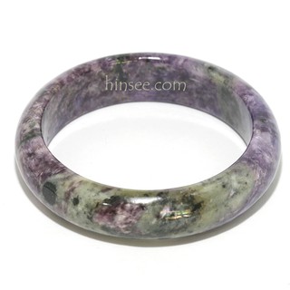 กำไลชารอยต์ Charoite bangle มีดวงตาชารอยต์เขียว หน้ากว้าง 15 มม. ขนาดวงใน 55 มม