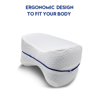 【บลูไดมอนด์】Pregnancy Body Memory Foam Pillow Orthopedic Knee Leg Wedge Foot Cushion for Side Sleeper Sciatica Relief or