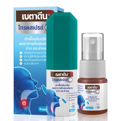 ภาพหน้าปกสินค้าพร้อมส่ง exp2024เบตาดีน Betadine Throat Spray 12/25ml สเปรย์พ่นปาก ลดอาการอักเสบ ของช่องปากและลำคอ Sugar Free