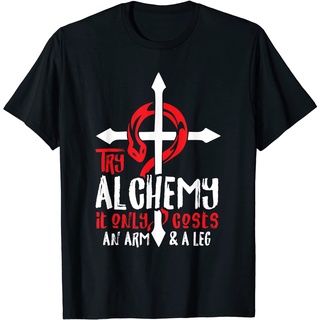 ROUND คอลูกเรือเสื้อยืด พิมพ์ลายอนิเมะ Alchemy It Only Costs An Arm And Leg Alchemist 666 สําหรับผู้ชาย-4XL