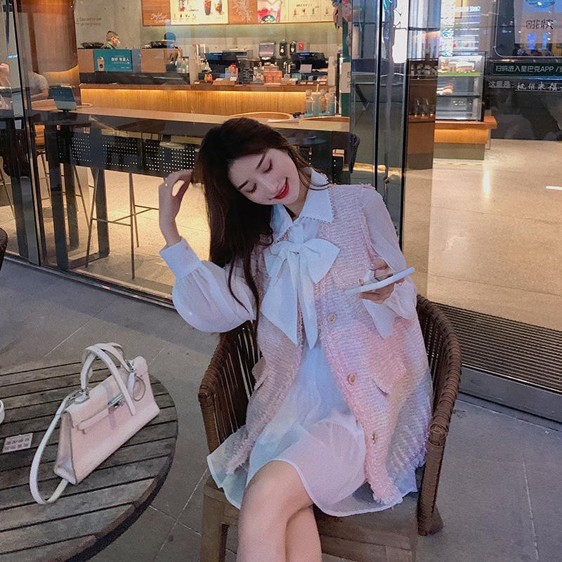 hot-sale-little-xiangfeng-สีชมพูเสื้อกั๊ก-2-ชิ้นเสื้อผ้าฤดูใบไม้ร่วง-2020-ใหม่หญิงต้นฤดูใบไม้ร่วงทอดสตรีทแฟชั่นชุด
