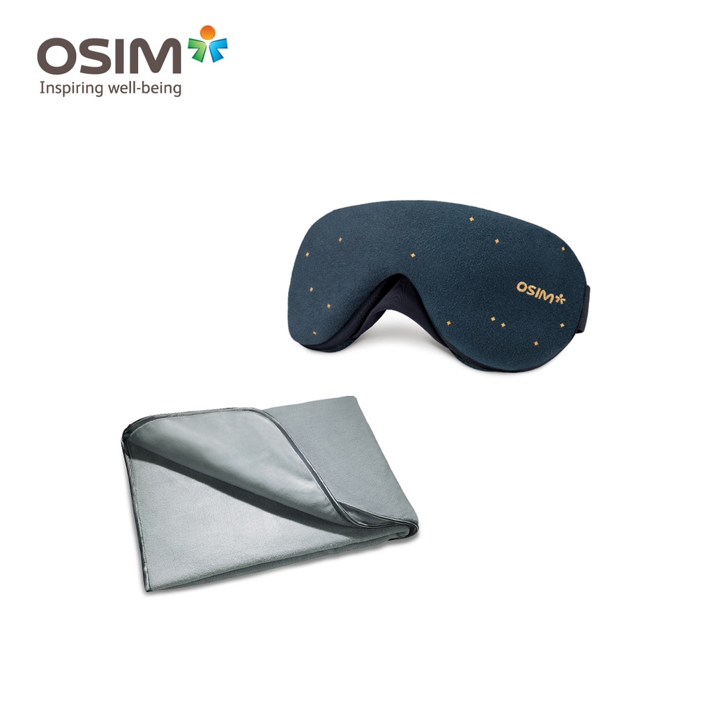 (Sleep well set) OSIM เครื่องนวดตา uMask + ผ้าห่มไมโครไฟเบอร์ uNap