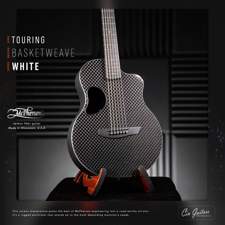 Mcpherson Carbon Fiber Guitar Touring / Basketweave / White Shopee