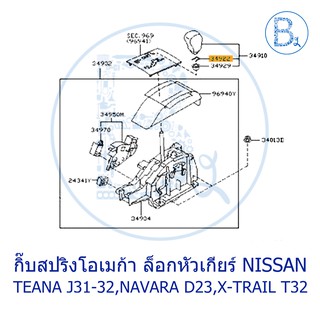 BX015 **อะไหล่แท้** กิ๊บสปริงโอเมก้า ล็อกหัวเกียร์ NISSAN TEANA04-12 J31-32,NAVARA14-21 D23-NP300,X-TRAIL14-17 T32